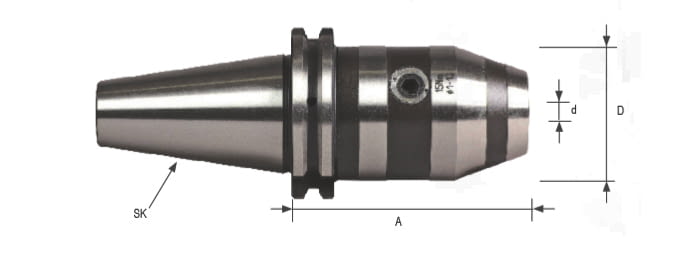DIN 69871 Portabrocas integral CNC SK40 para giro a derecha e izquierda -