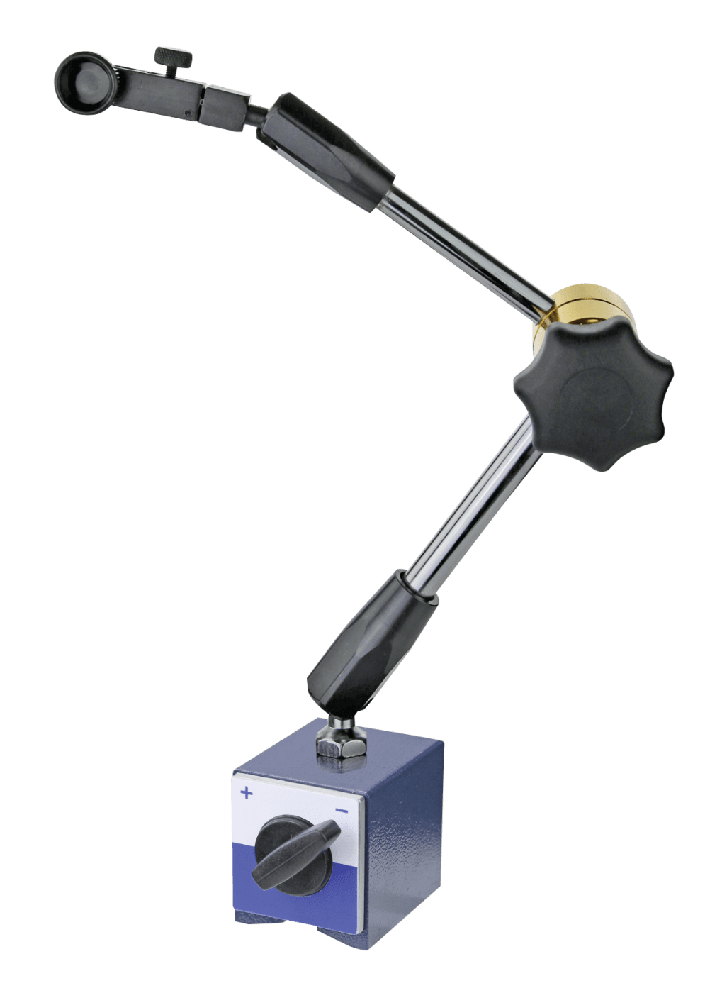 Soporte magnético para comparador con bloqueo central mecánico. Altura total 340 mm -